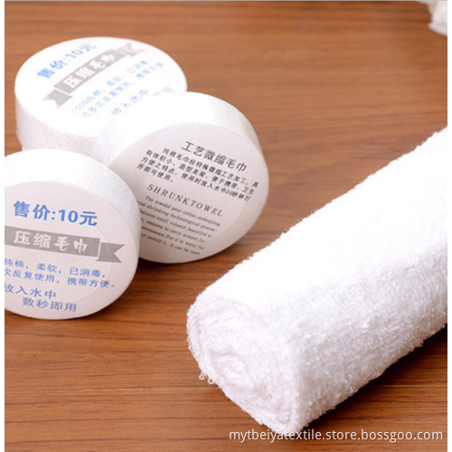 100% cotton disposable custom logo white compressed hotel towel